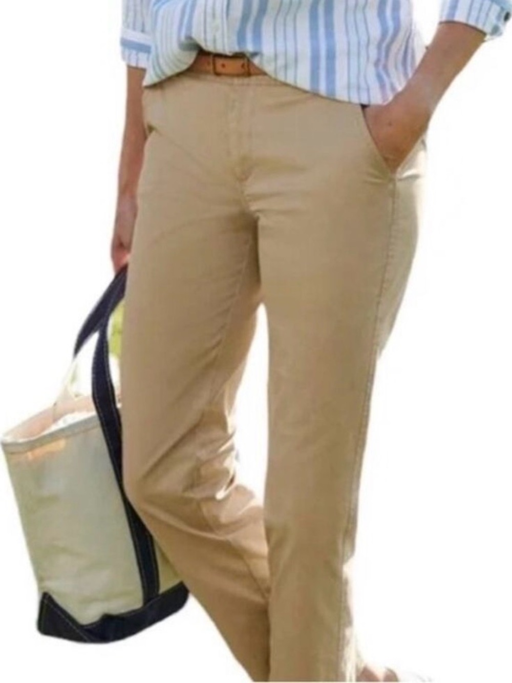 L.L. Bean Khaki Straight Favorite Fit Pants in Tan - Picture 2 of 9